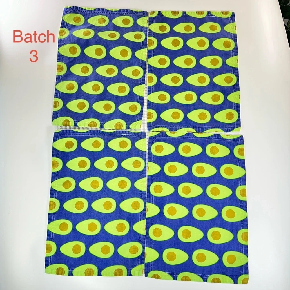 Spoonflower Linen Cotton Avocado Print Placemats Set of 12 Green Modern Heritage